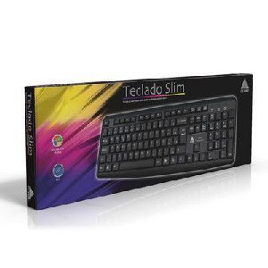 TECLADO USB SLIM PR LED AZUL 09203 CLONE